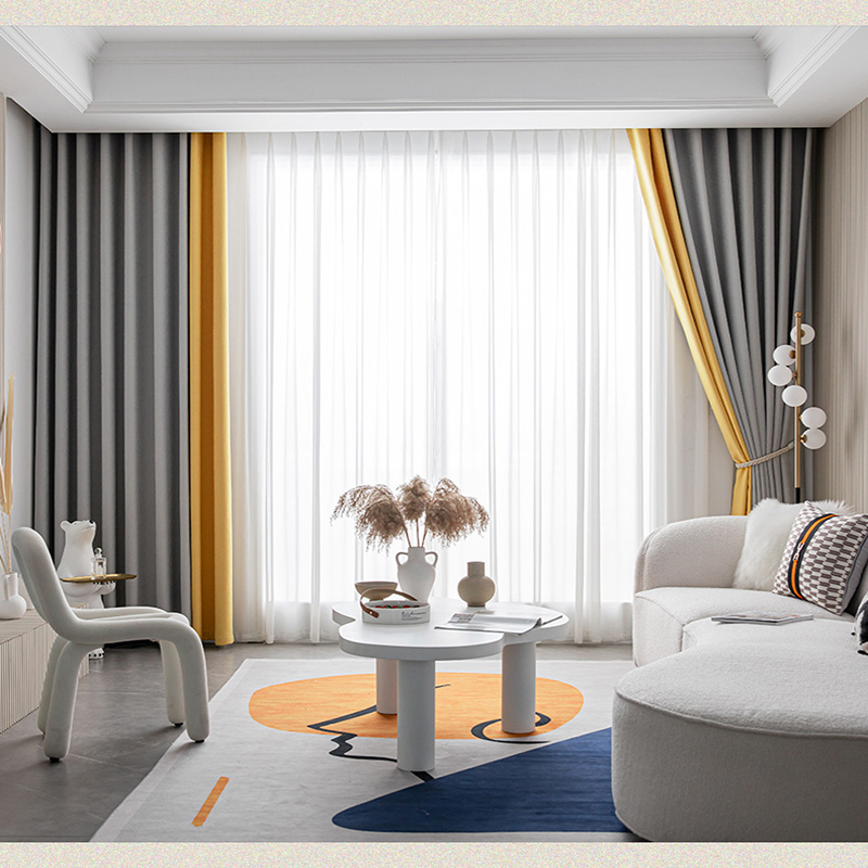 DH198 Japanese style wabi-sabi style cotton and linen curtain fabric high light-proof sun-proof sound-proof living room bedroom high-grade gray curtai