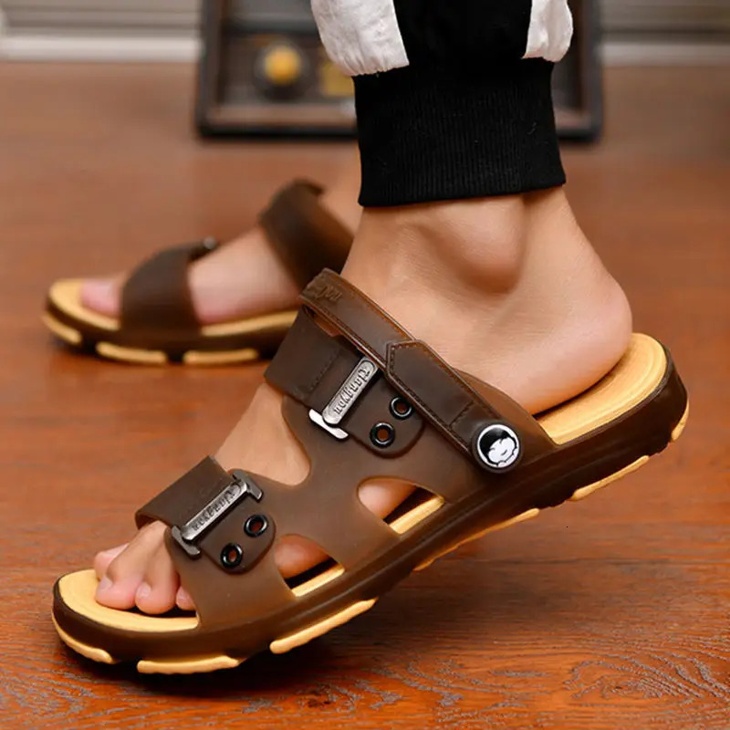 Summer Sandals Men Slippers Outdoor Beach Casual Shoes Zapatos De Hombre Indoor Durable Anti Slip Peep Toe 250403