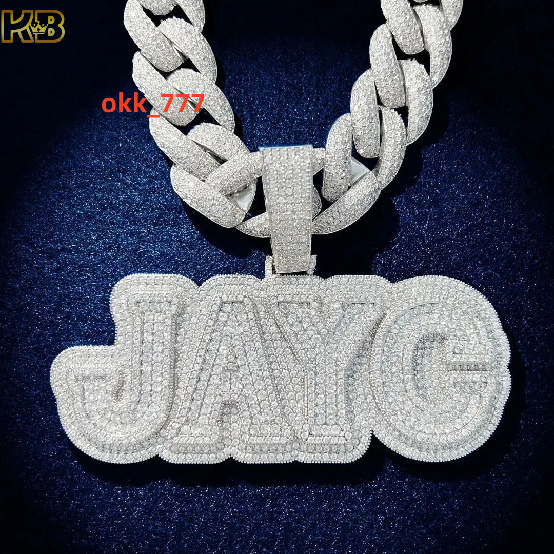 Custom Moissanite Letter Pendant with 925 Silver Hip-Hop Iced Out Chain and Stylish Look Elegant Design