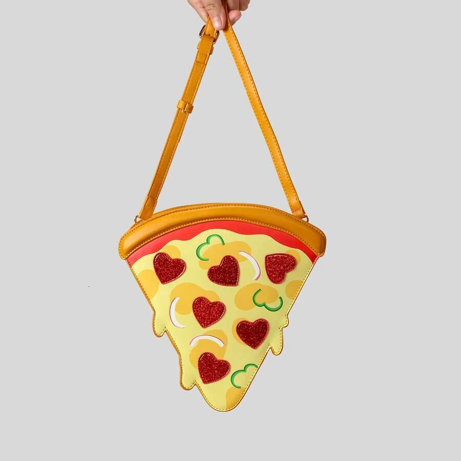 Creative Love Pattern Pizza Design Crossbody Bag For Women Designer Funny Cute Shoulder Bags Novelty Small Female Purses 2025