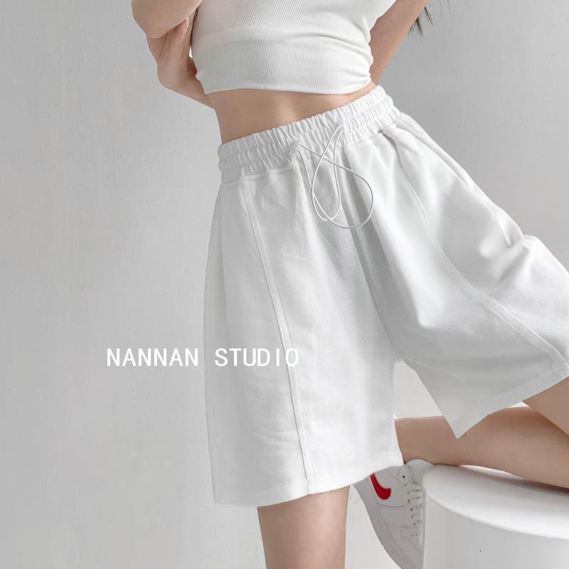 2025S Women s Designer Shorts Summer Spicy Street Slimming Sports Hot Pants Slimming Elastic Waist Loose 1/5 Casual Straight Middle Pants Fashion Beac
