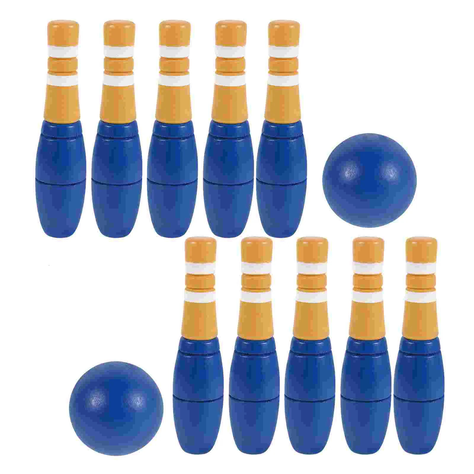 1 set of childrens bowling pins childrens indoor wooden bowling pins childrens bowling pins 250409