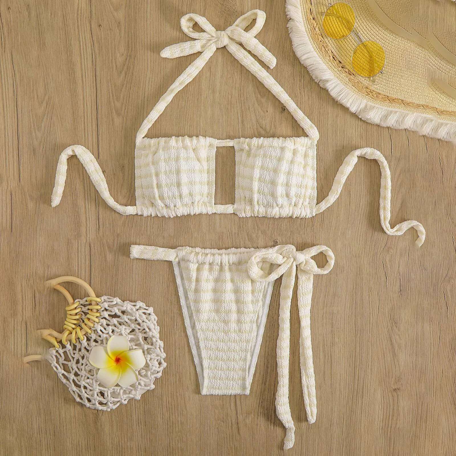 Dongdumaoyi Bikini Women Strap Swimsuit Two Pieces Bathing Suit Sexy Set Brazilian Swim Wear Bandage Beach