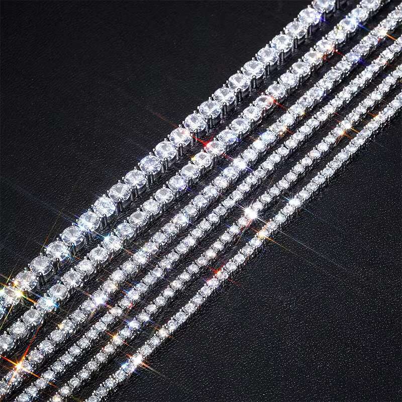 3mm 4mm 5mm 6mm 14k gold-plated necklace brass 5A zircon tennis chain