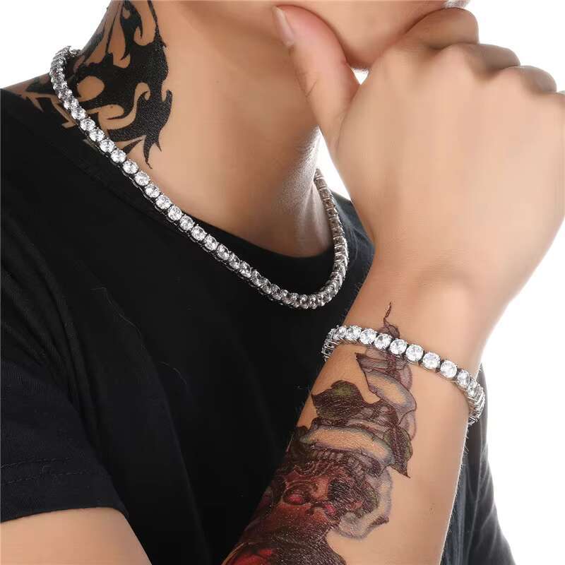 Factory Price Fashion Moissanite Diamond Tennis Chains 2mm-6.5mm Hip Hop Tennis Necklaces Bracelets for Men Women Silver Jewelry