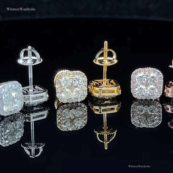 Fine Jewelry Earring Sterg Sier Fashion Different Shapes Vvs Moissanite Dia Stud Earrings