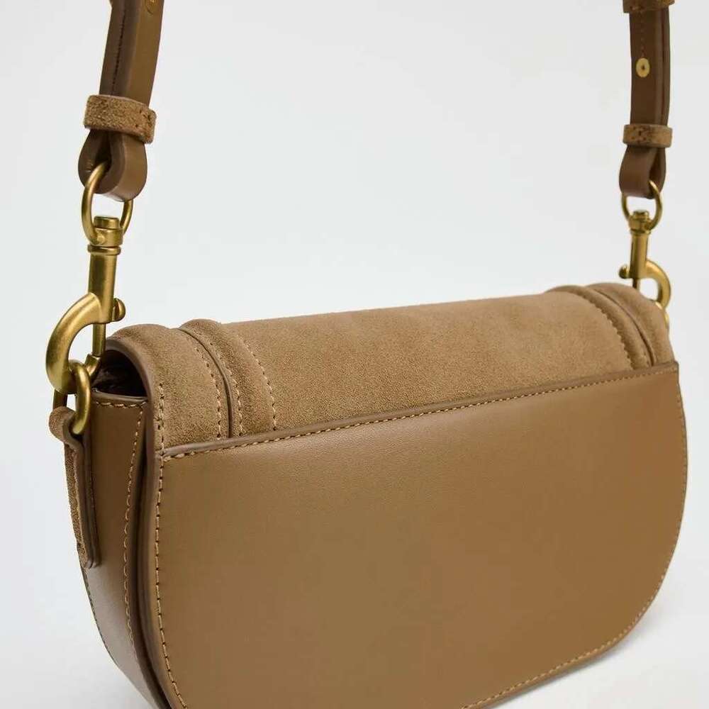 Vintage Faux Suede Saddle Women Shoulder Bags Designer Wide Strap Crossbody Bag Trend Autumn And Winter Small Flap Female Purse