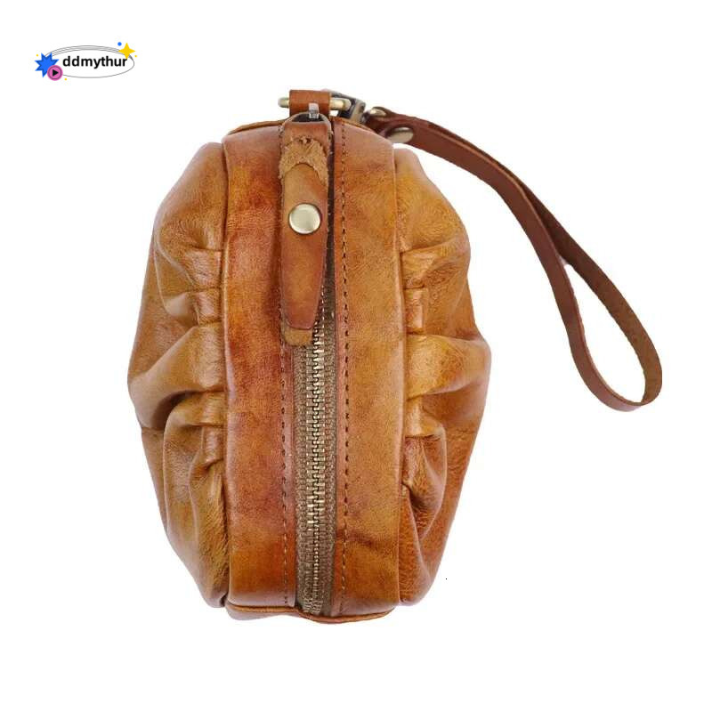 Small Wallets Genuine Leather Card Holder Women's High Quality Classic Retro Wallet for Women Zipper Soft Coin Purse ddmythur