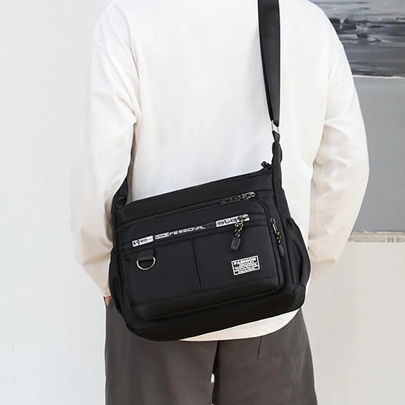 Mens messenger bag cross body shoulder mens small sling waterproof Oxford backpack 250408