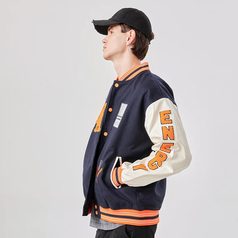 Mens school team jacket Letterman ed baseball woolartificial leather bomber unisex autumn and winter 250409