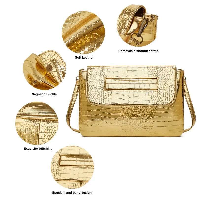 Fashion Leopard Print PU Leather Clutch Simple Commuting Large Capacity Female Messenger Bag Flip Top Laptop Handbag 2024