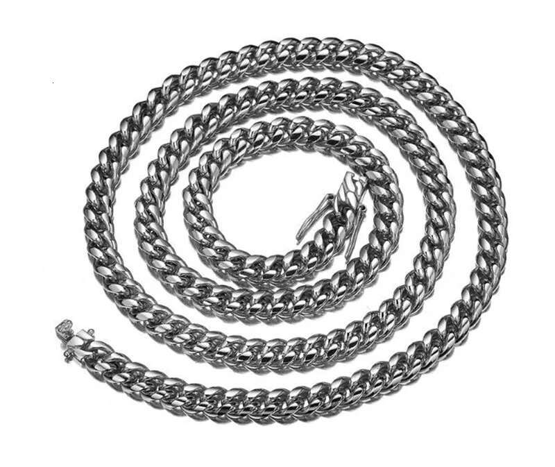 6mm-22mm wide 316L Stainless Steel Cuban Miami Chains Necklaces Big Heavy Round Link Chain for Men Hip Hop Rock jewelry
