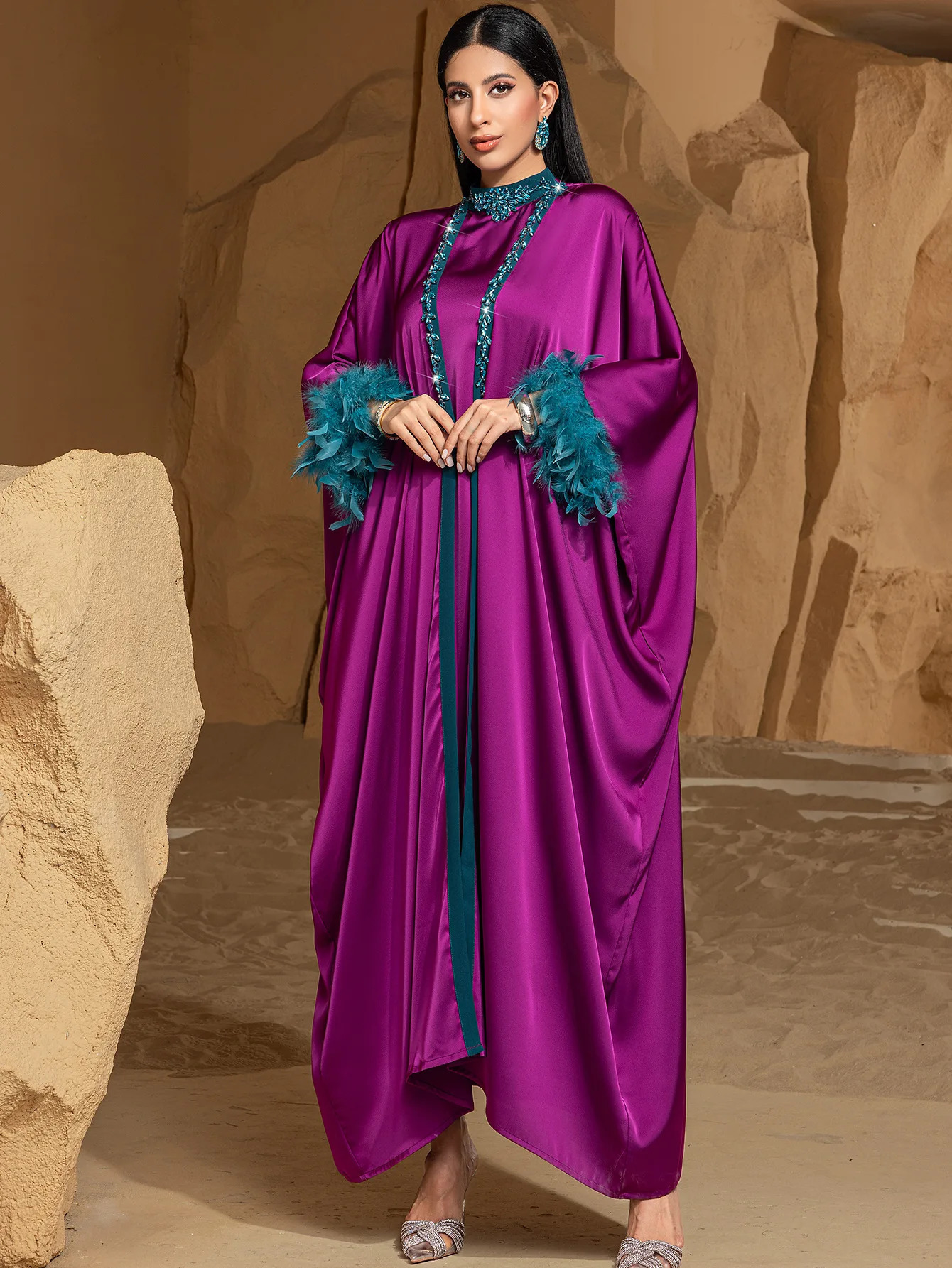 Eid al Fitr womens Abaya cardigan wool sweater 2piece set party long dress Muslim Kaftan robe Jalabiya Ramadan Vestidos Largos 250409