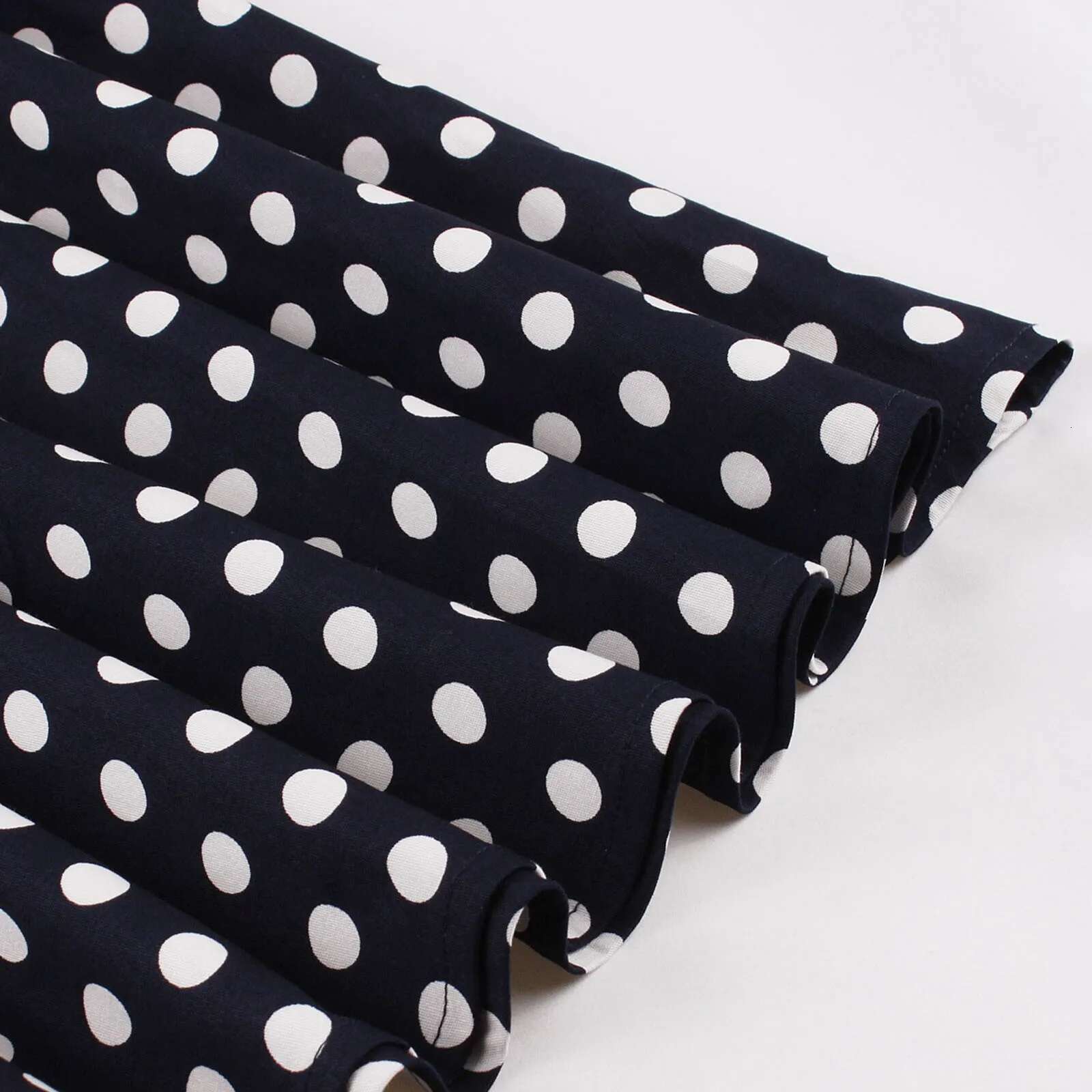 Dongdumaoyi Polka Dot Print Patchwork Bow Floral S Rockabilly Dress Summer Outfit Women Clothing Elegant Belted Pleated Vintage Dresses
