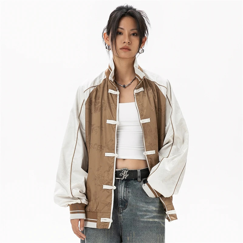 Womens bomber jacket Coquette fashion aesthetic clothing womens Chinese style baseball uniform and 250409