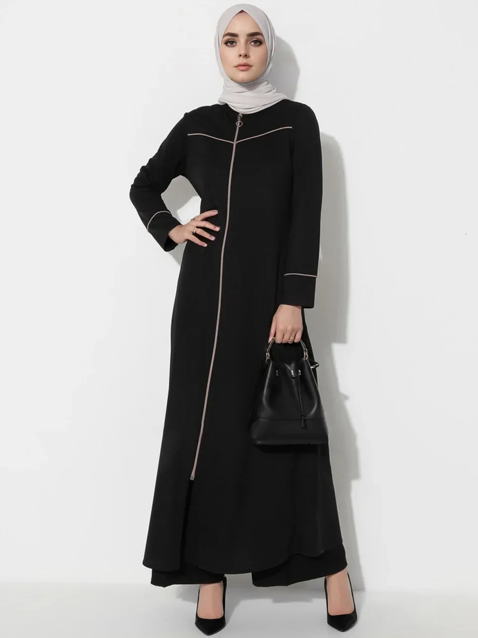 Eid al Fitr women Muslims Abaya Oneck cardigan Arab Dubai zipper Morocco Ramadan long robe gorgeous y Abayas Kaftan Islam 250409