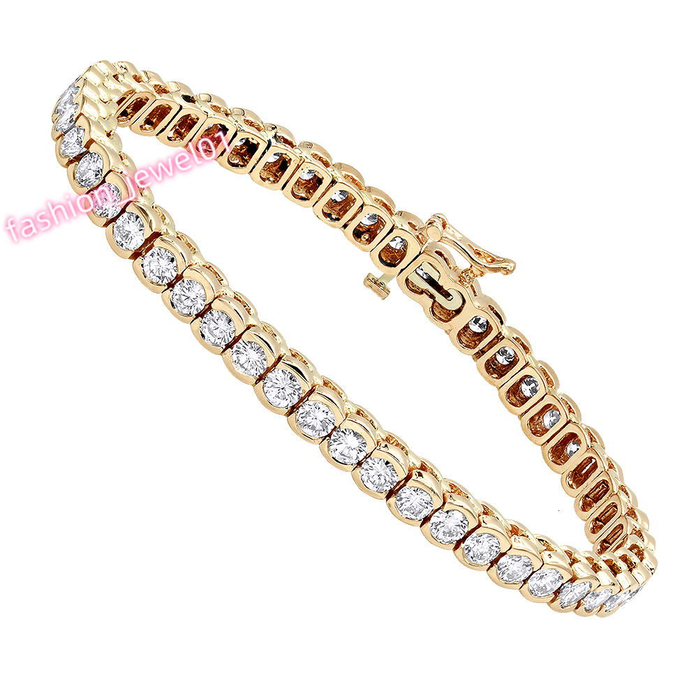Fine Jewelry Iced Out Moissanite Tennis Bracelet D VVS Moissanite Diamond Link Chain 925 Sterling Silver Bracelet for Men Women
