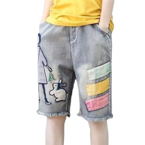 2025S Women S Designer Shorts Summer New Style Artistic Embroidery Loose Hole Embroidered Elastic High Waist Haren Cowboy Shorts For Women Hot Pants B