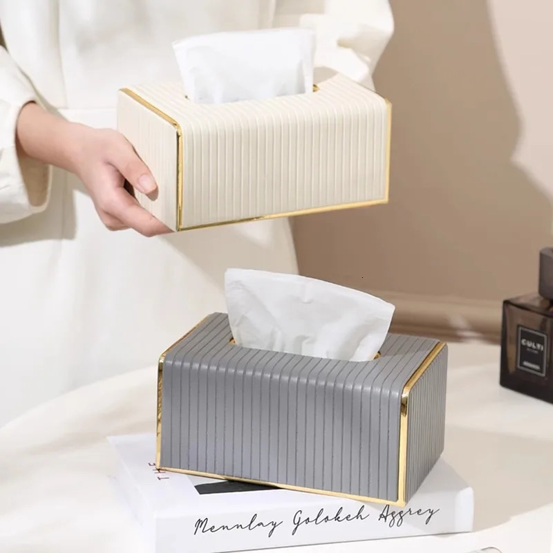 Decorative tissue boxhigh appearance level light leather tissue box used in els living rooms office princess room 250402