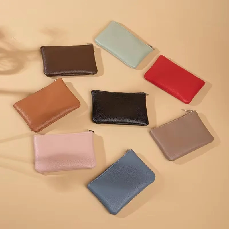 Fashion ladies small wallet zipper card key storage bag highquality PU short 250408