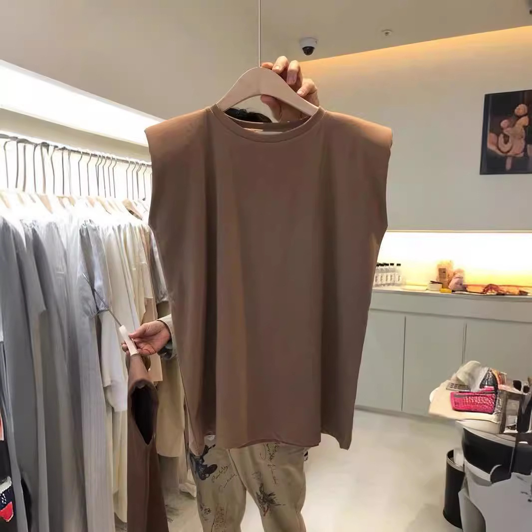2025S Designer Women S T Shirt Summer New White Tank Women S Loose Round Neck Sleeveless T Shirt Student Top Outer Wear Inner Laydown Bottom