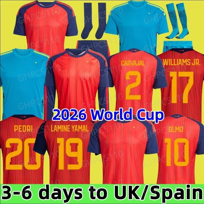 2026 World Cup Spain jersey PEDRI GAVI LAMINE YAMAL MORATA Carvajal OLMO FERRAN RODRIGO Jersey SPANISH Men Kid Kit Football Shirt Fan Player