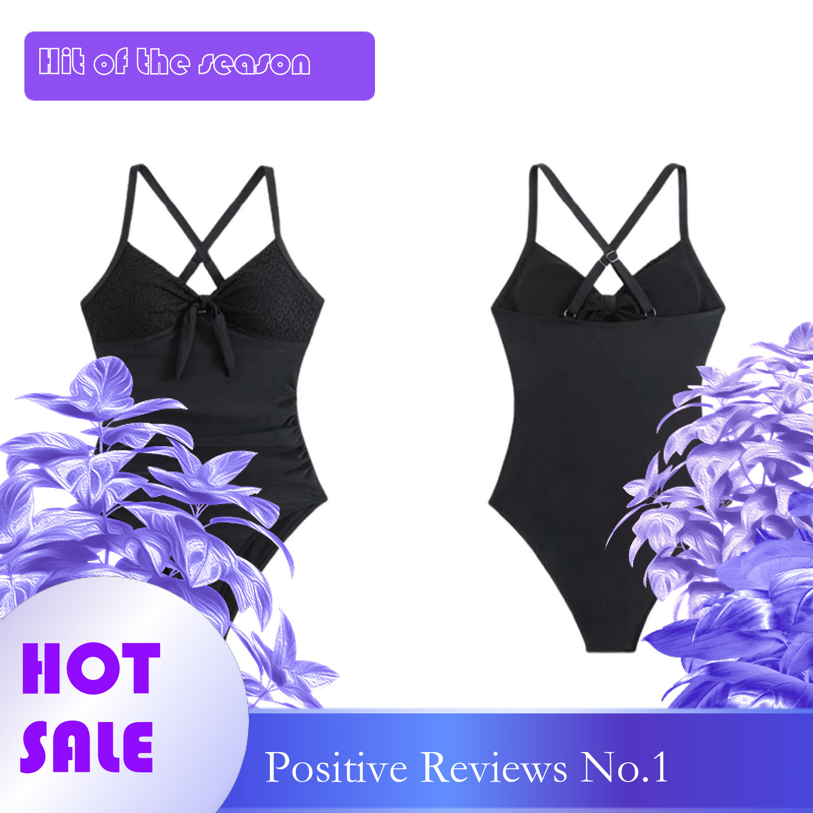 Dongdumaoyi Sexy Push Up Tummy Control Swimwear Women Blue Leaf Print Padded Deep V One Piece Swimsuit Beach Bathing Suit Bodysuit Monokini