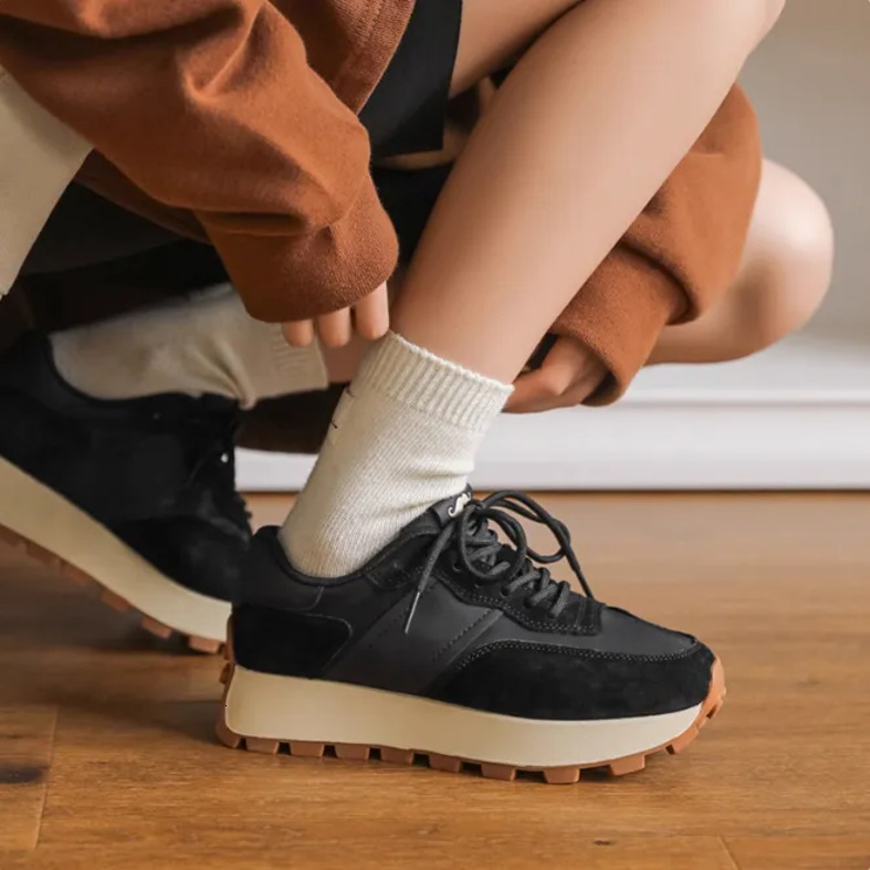 2025 Mirinda Genuine Leather Forrest Gump Shoes New Retro Thick-Soled Men's and Women's Couple Dad Shoes Lightweight Sports Casual Shoes for