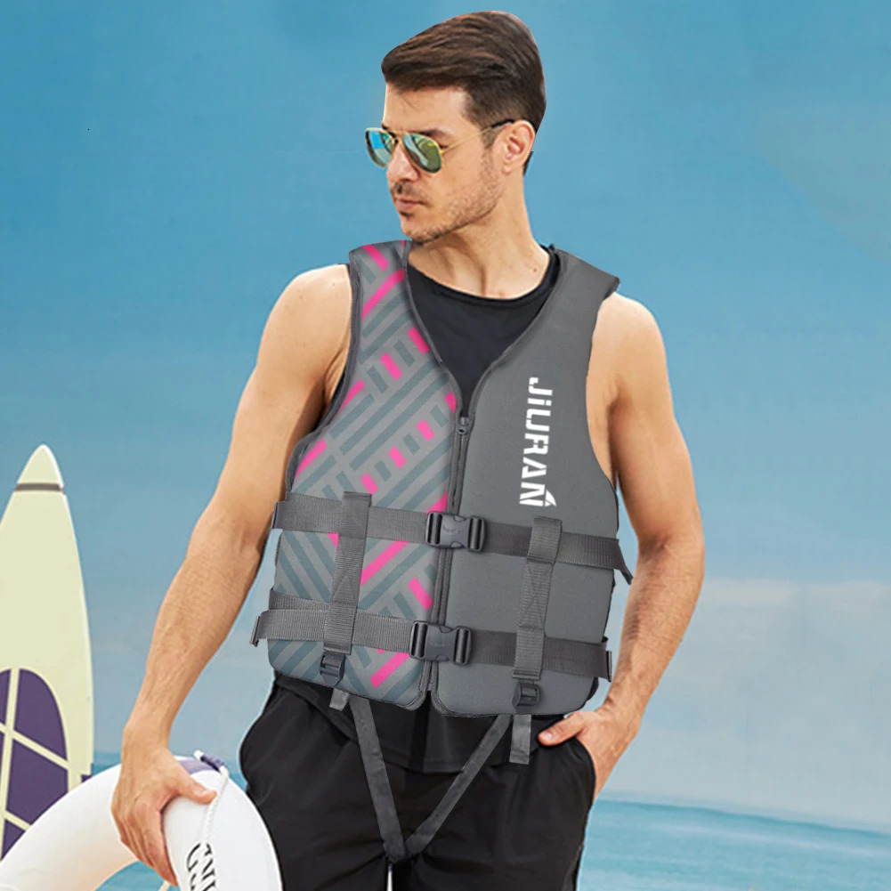 Water sports life vest adult fishing and snorkeling jacket adjustable chloroprene rubber life vest safe marine activity jacket life vest 250409