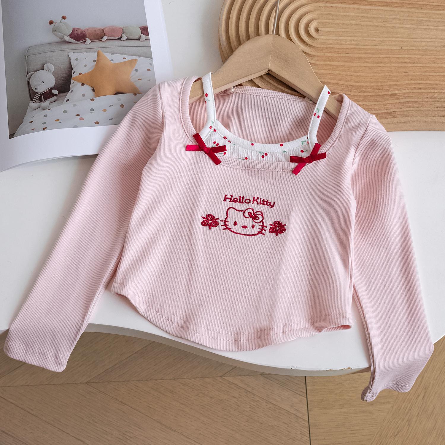 Ddmyshoesvip Girls Long Sleeved T Shirt Spring Autumn New Style Stylish Bottom Shirt Medium Large Children S Slim Fit And Slimming Top Trendy
