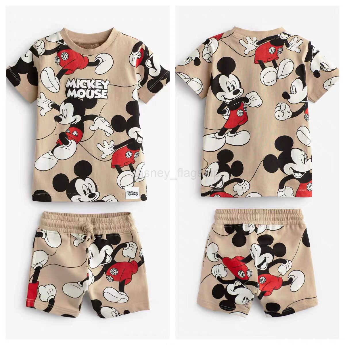 Disney 2025 Summer Edition Little Boys Full Print Short Sleeve Sweatshirt+Shorts SetXJ250409