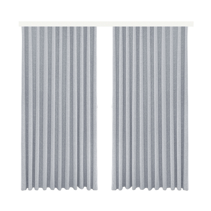 D10 Free shaped light luxury high-end curtain fabric simple modern bedroom high-grade jacquard chenille curtain milk tea color