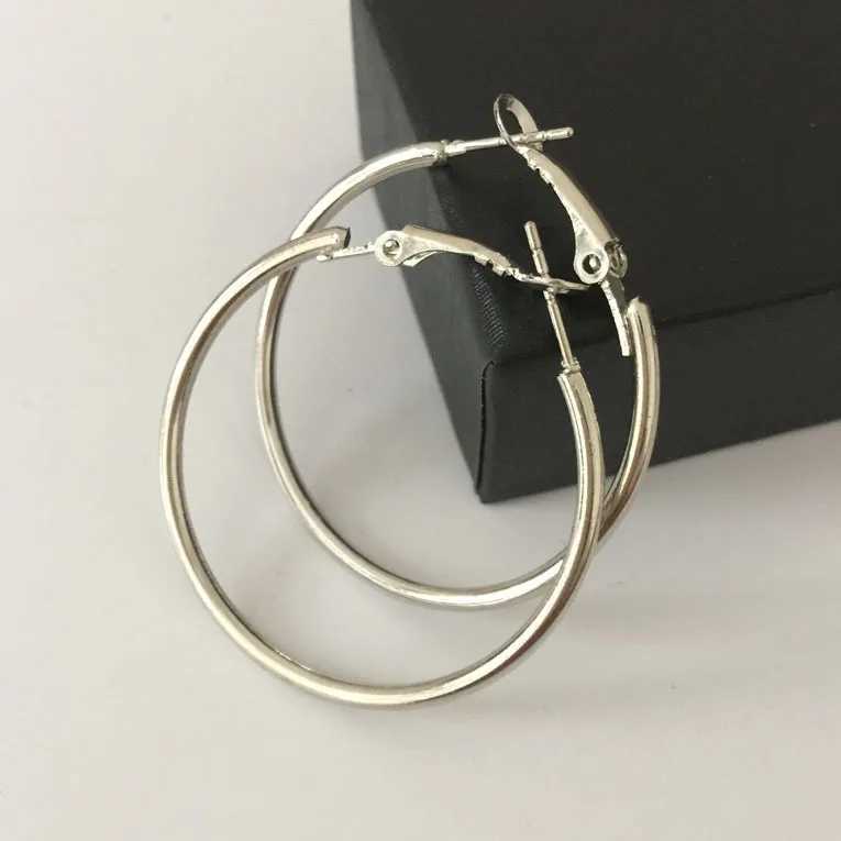 Fashion Jewelry Round Big Hoop Earrings For Women Men Accessories Ear Ring Gold Silver Color 2.5-10cm Earring Hooks Couple Gift Z250408