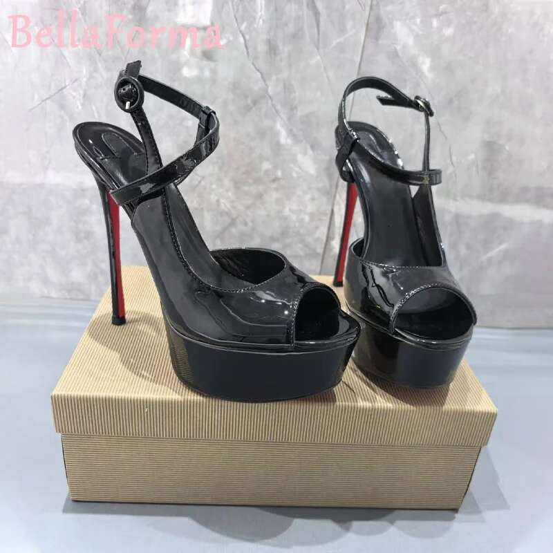 Women's Platform Fish Mouth Sandals Classic Simple Sexy Mature Design Catwalk Banquet Dress Cross Strap Open Toe High Heels