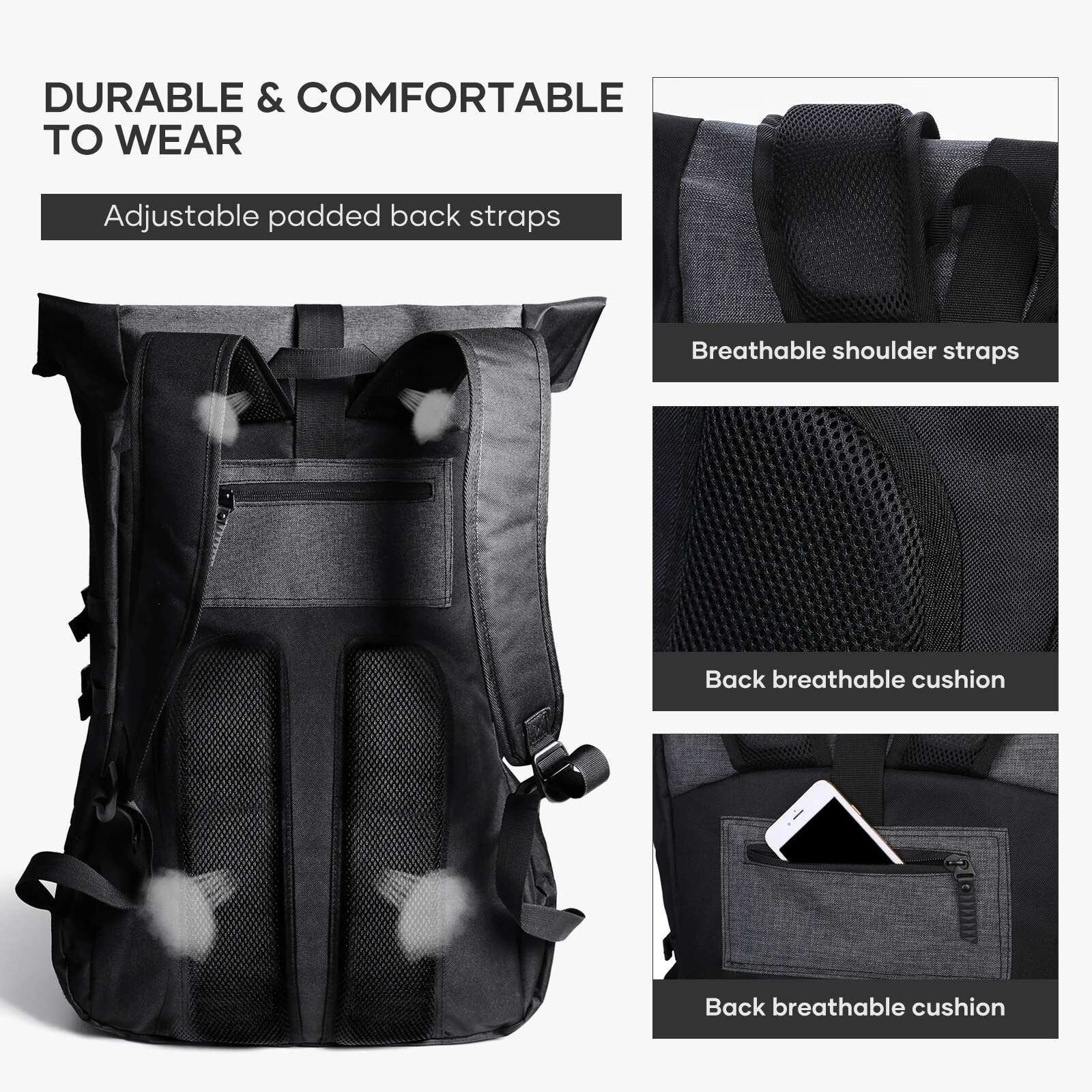Basketball Backpack Large Men With Separate Ball Compartment, Sports Equipment Bag For Soccer, Volleyball, Travel