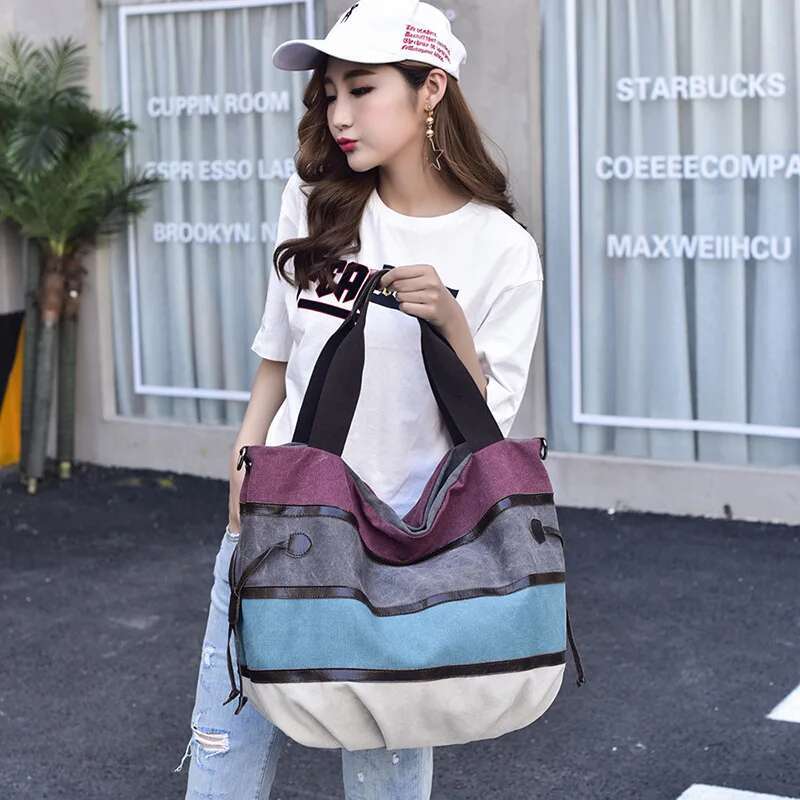 2024 Women's Casual Canvas Shoulder Messenger Crossbody Bag Tote Bags Handbag Vintage Ing Plaid Large Capacity