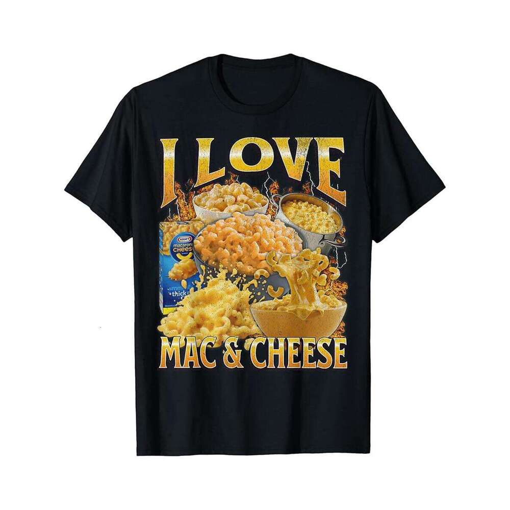 Designer T shirt I Love Macaroni Cheese Funny Oddly Specific Bootleg Graphic - 220g Tshits