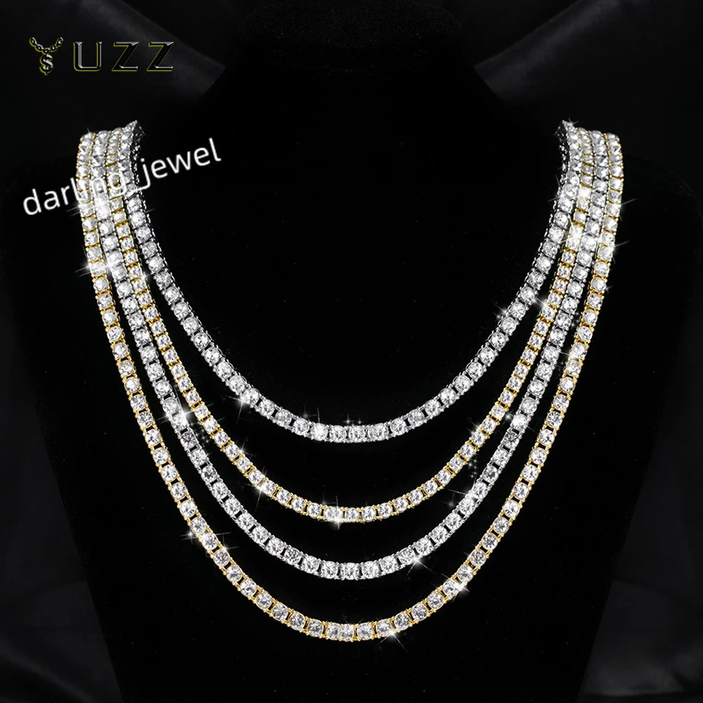 Classical 4MM Tennis Chain Iced Out Bracelet Necklace Men Fashion Hip Hop Jewelry Women 8/16/18/20/24inch Choker Punk Party Gift