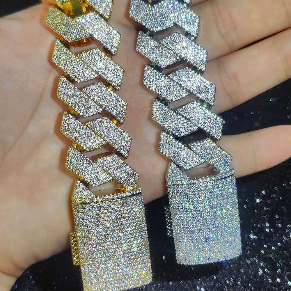 Hip Hop Jewelry High Quality Diamond Necklace 25mm 6 Rows CZ Cuban Link Chain Bling Big Heavy Iced Out Chain Necklace For Men