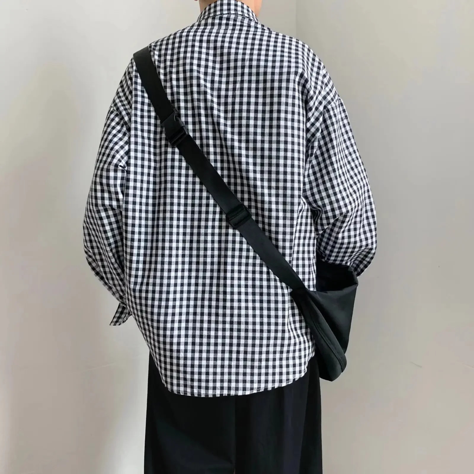 mens long sleeved plain shirt pocket trend sun protection loose street youth jacket suitable for beach 250408