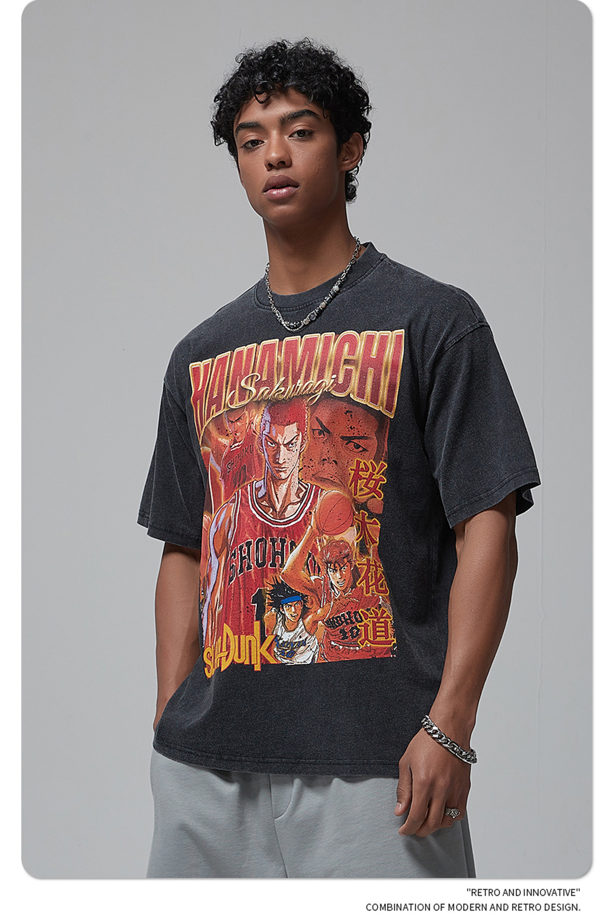 Men's Wear | 2025 Spring/Summer New Product Oversize Loose Printed Washed T-shirt American Trendy Brand