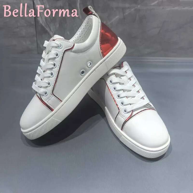 Women's Champagne Gold Casual Sneakers Silk Rhies Light Basic Leisure Simple Lace-Up Round Toe Leather Sports Shoes
