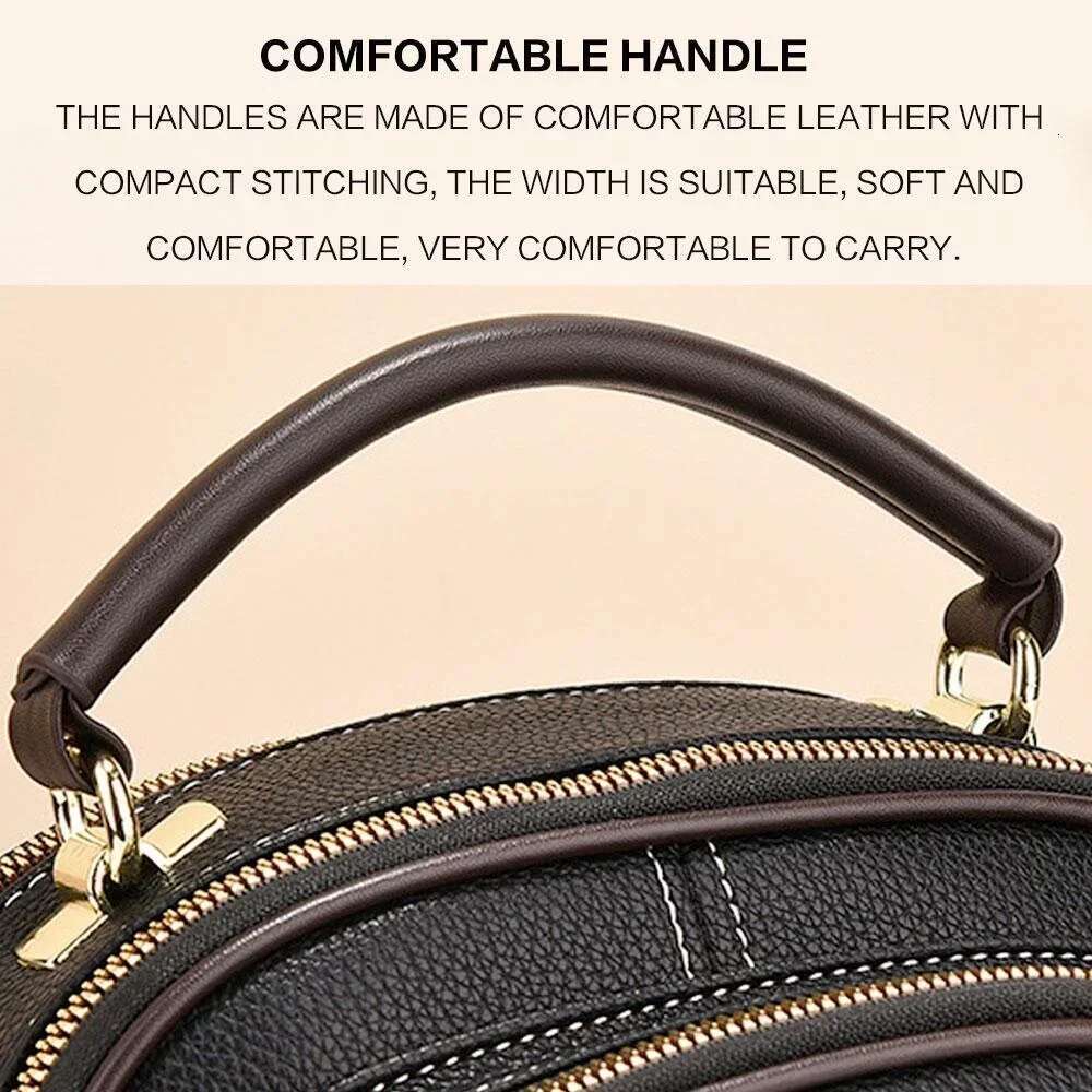 KISMIS Three-Layer Soft Leather Texture Crossbody Bag, Shoulder Bag With Large Capacity, Versatile Casual Fashion Ladies Handbag
