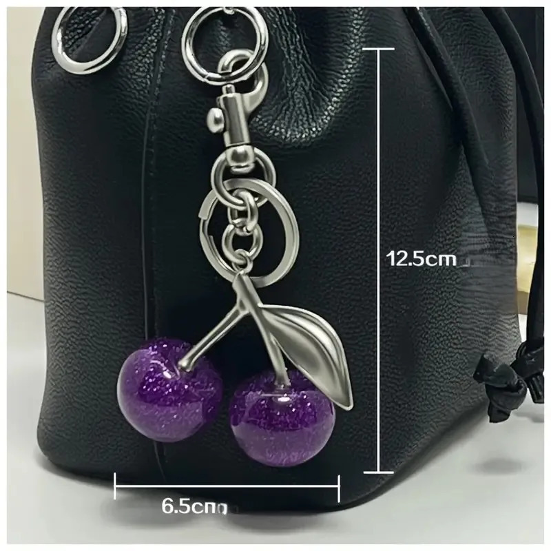 Creative Cherry Keychain Jewelry Bag Pendant Automotive Decoration Accessories 250408