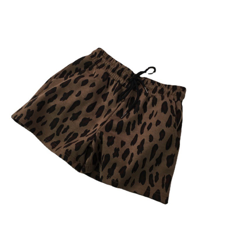 2025S Women s Designer Shorts Summer Women s High Waist Leopard Pattern Sports Loose Fit Wide Leg Hot Pants Running Casual Pajamas Beach Pants