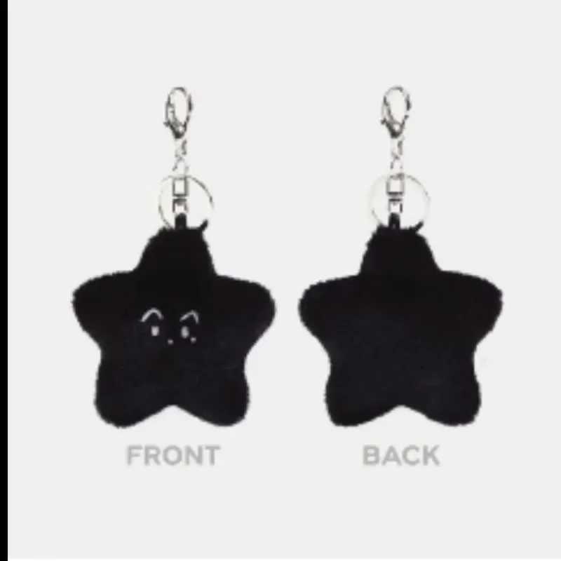 MARK DoYOUNG HAECHAN TAEYONG Keychain Black glowing pentagonal heart-shaped pendant Plush pendant suitable for fan giftsXJ250409