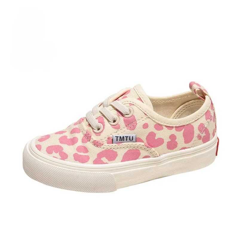 Girls canvas shoes leopard print pink summer new childrens pedal shoes net red tide childrens shoes X250409