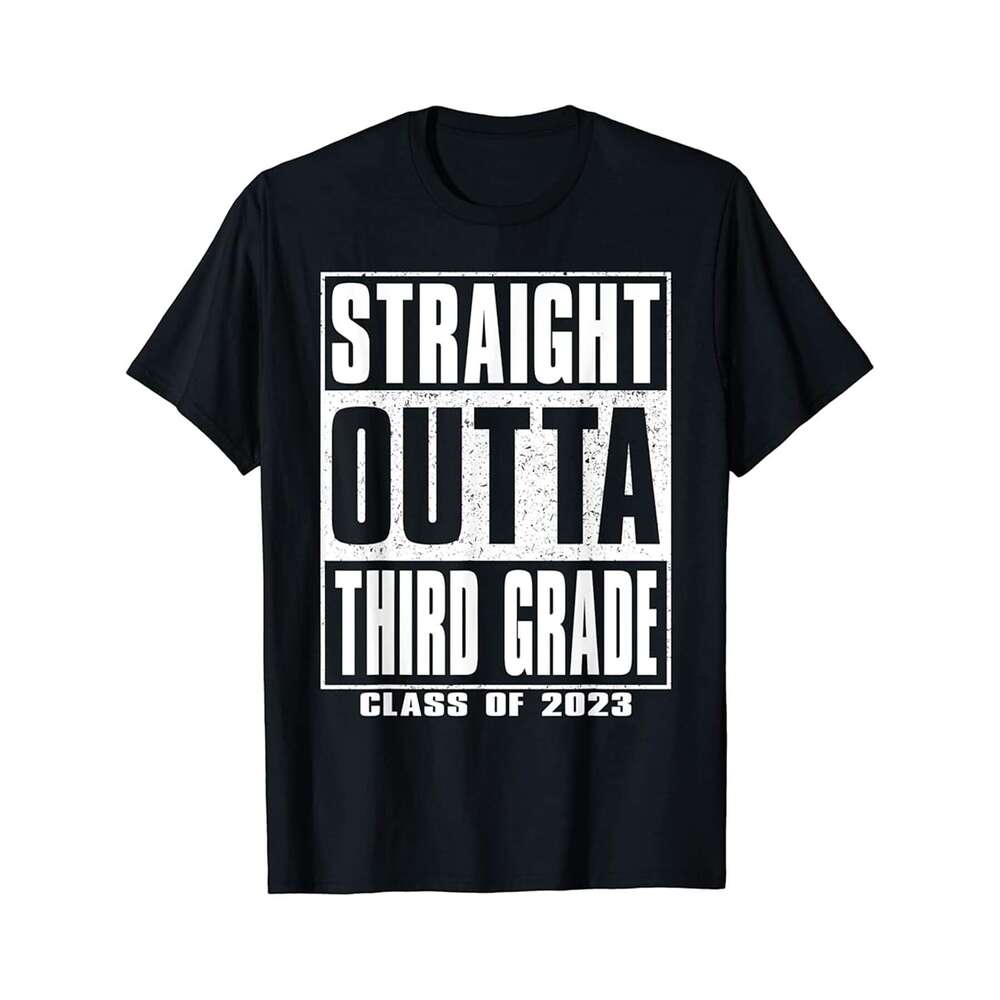 Designer T shirt Straight Outta Third Grade Graduation Class 2024 3rd Grade - 220g Tshits