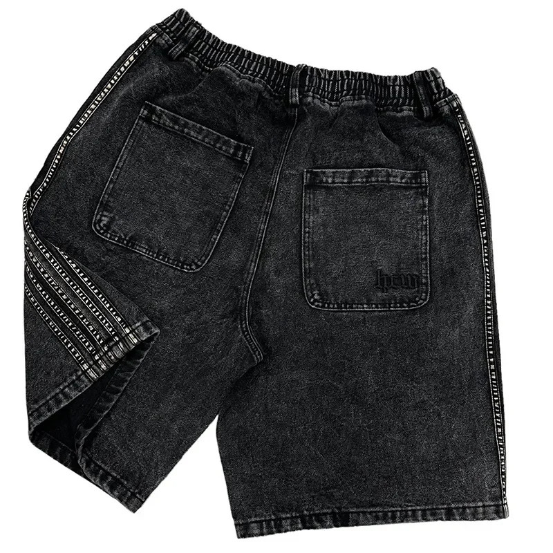 HCW street shorts retro ed striped loose denim Y2K casual clown fashion mens and womens basketball 250409