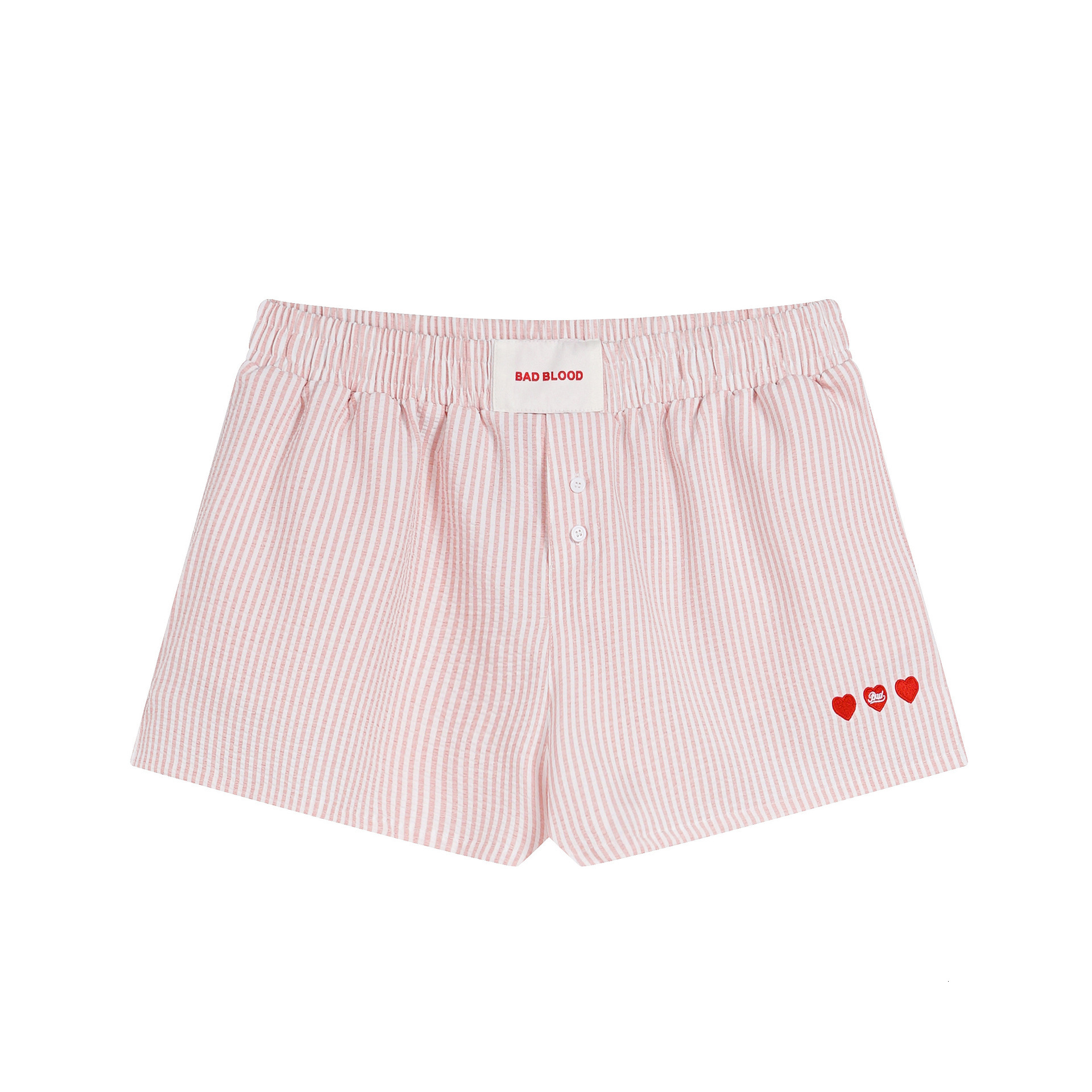 2025S Designer Shorts For Women Korean Niche Badblood Shorts American Minimalist Stripes Casual Letters Heart Embroidered Pants Women S Trend Beach Pa
